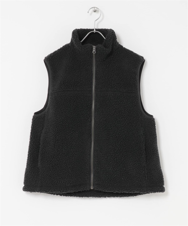 絨毛拉鍊背心(炭灰色-FREE-CHARCOAL GRAY)