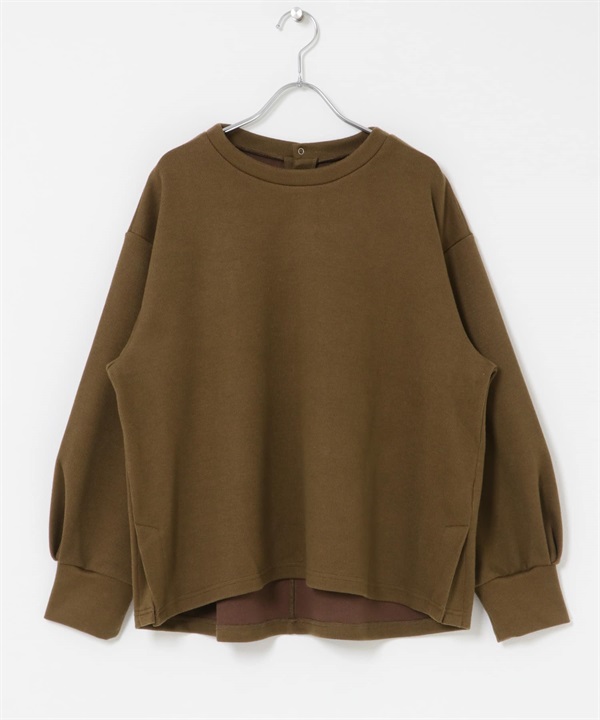 背面壓扣設計套衫(棕色-FREE-BROWN)