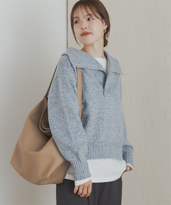 大領片設計針織衫