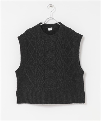麻花針織背心