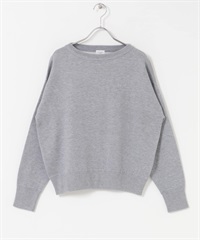 雙面織物船型領針織衫(灰色-FREE-GRAY)