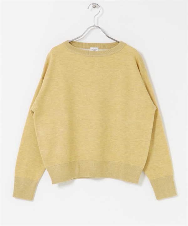 雙面織物船型領針織衫(黃色-FREE-YELLOW)