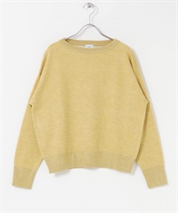 雙面織物船型領針織衫(黃色-FREE-YELLOW)