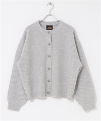 漢密爾頓羊毛畦編圓領開襟衫(淺灰色-M-LIGHT GRAY)