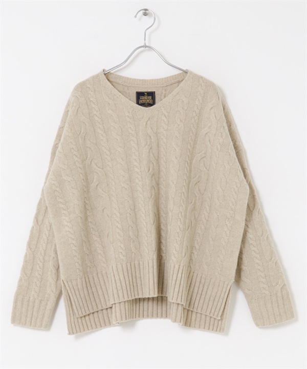 漢密爾頓羊毛艾倫織紋針織衫(淺膚色-M-L.BEIGE)