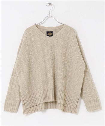 漢密爾頓羊毛艾倫織紋針織衫(淺膚色-M-L.BEIGE)