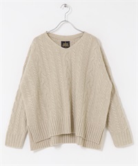 漢密爾頓羊毛艾倫織紋針織衫(淺膚色-M-L.BEIGE)