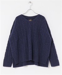 漢密爾頓羊毛艾倫織紋針織衫(藏青色-M-NAVY)