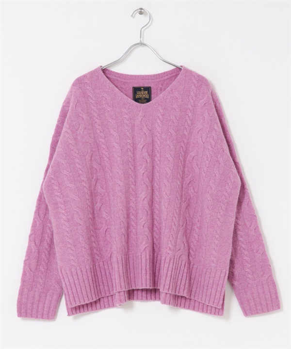 漢密爾頓羊毛艾倫織紋針織衫(紫色-M-PURPLE)