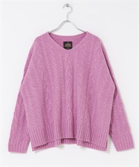 漢密爾頓羊毛艾倫織紋針織衫(紫色-M-PURPLE)