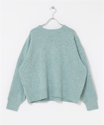 漢密爾頓羊毛圓領寬版針織衫(薄荷綠-M-MINT)