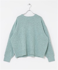 漢密爾頓羊毛圓領寬版針織衫(薄荷綠-M-MINT)