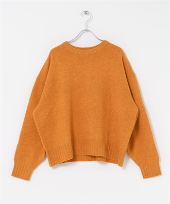 漢密爾頓羊毛圓領寬版針織衫(橘色-M-ORANGE)