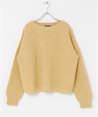 漢密爾頓羊毛畦編船型領針織衫(黃色-M-YELLOW)