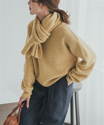 漢密爾頓羊毛畦編船型領針織衫