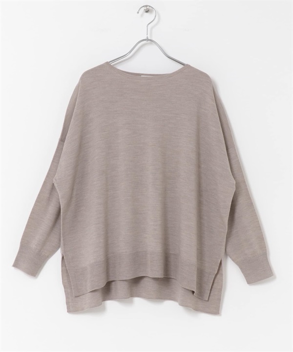 可水洗美麗諾羊毛寬版針織衫(其他膚色-M-其他膚色)