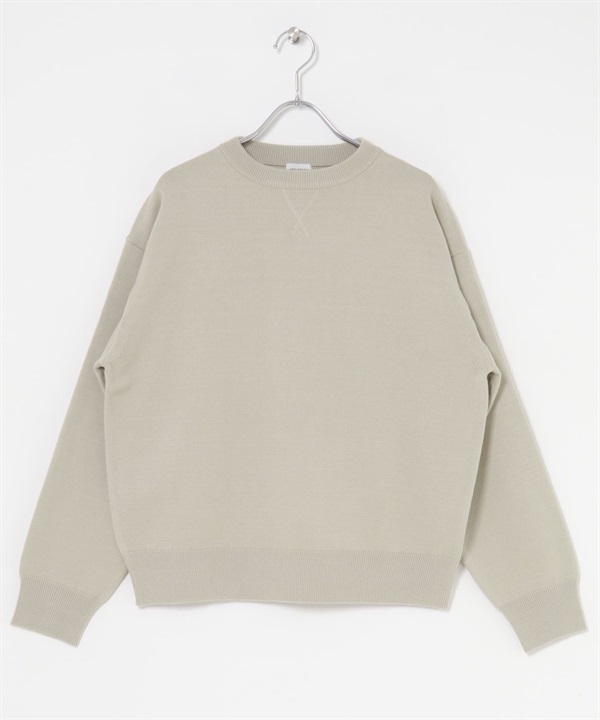 【新色追加】『UR TECH 200日針織』領口細節針織衫(淺灰色-M-LIGHT GRAY)