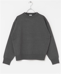 【新色追加】『UR TECH 200日針織』領口細節針織衫(炭灰色-M-CHARCOAL GRAY	)