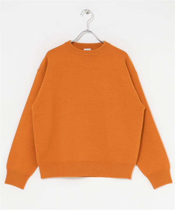 【新色追加】『UR TECH 200日針織』領口細節針織衫(橘色-M-ORANGE)