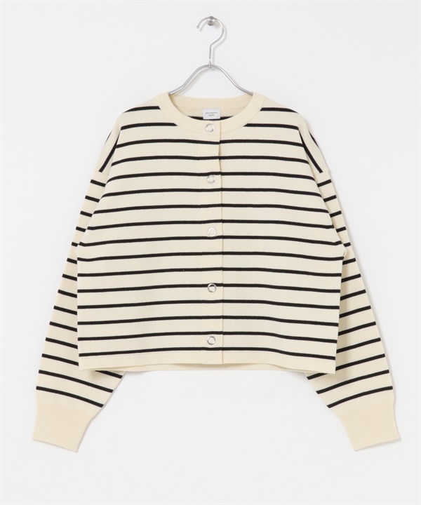 【新色追加】『UR TECH 200日針織』壓扣設計開襟衫(米色 x 黑色-M-其他白色)