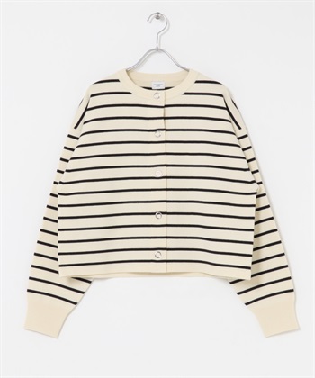 『UR TECH 200日針織』壓扣設計開襟衫(米色 x 黑色-M-其他白色)