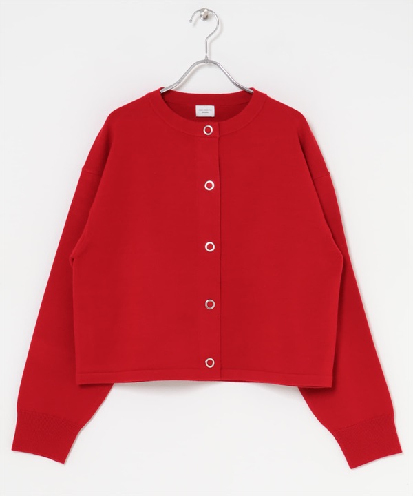 【新色追加】『UR TECH 200日針織』壓扣設計開襟衫(紅色-M-RED)