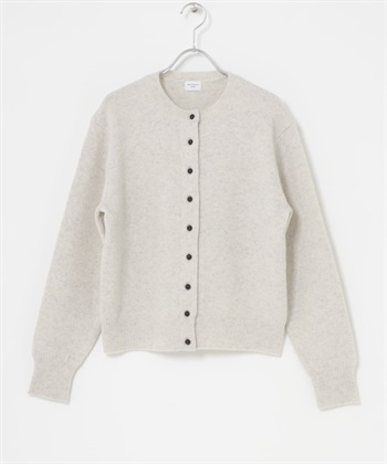 緞紋包扣羊毛合身開襟衫(淺灰色-M-LIGHT GRAY)