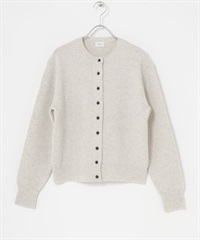 緞紋包扣羊毛合身開襟衫(淺灰色-M-LIGHT GRAY)