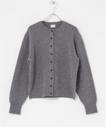 緞紋包扣羊毛合身開襟衫(灰色-M-DARK GRAY)