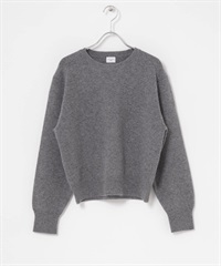 羊毛合身圓領針織衫(灰色-M-DARK GRAY)