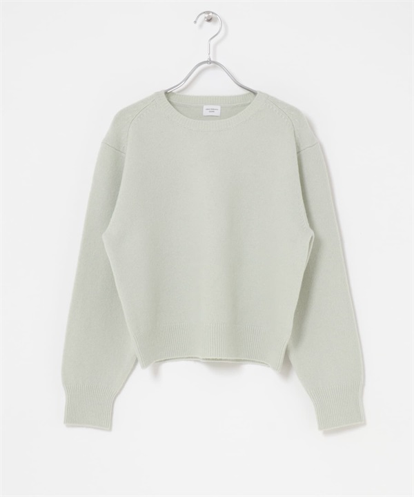 羊毛合身圓領針織衫(薄荷綠-M-MINT)