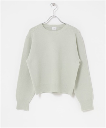 羊毛合身圓領針織衫(薄荷綠-M-MINT)