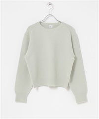 羊毛合身圓領針織衫(薄荷綠-M-MINT)