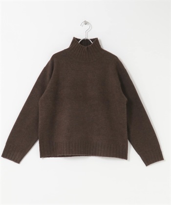 高領針織衫(棕色-FREE-BROWN)