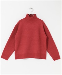 高領針織衫(紅色-FREE-RED)
