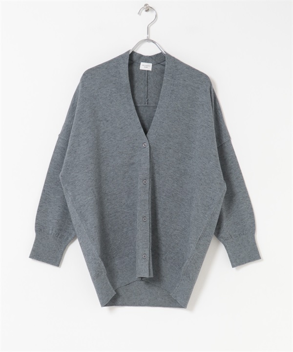 V領柔軟針織開襟衫(藍灰色-M-其他灰色)