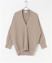 V領柔軟針織開襟衫(膚色-M-BEIGE)