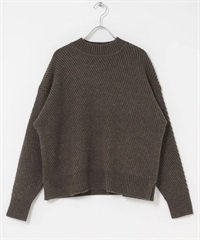 斜紋設計針織衫(棕色-FREE-BROWN)