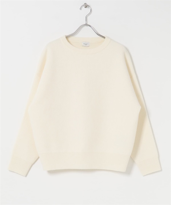 抽針雙面針織衫(米白色-FREE-OFF WHITE)