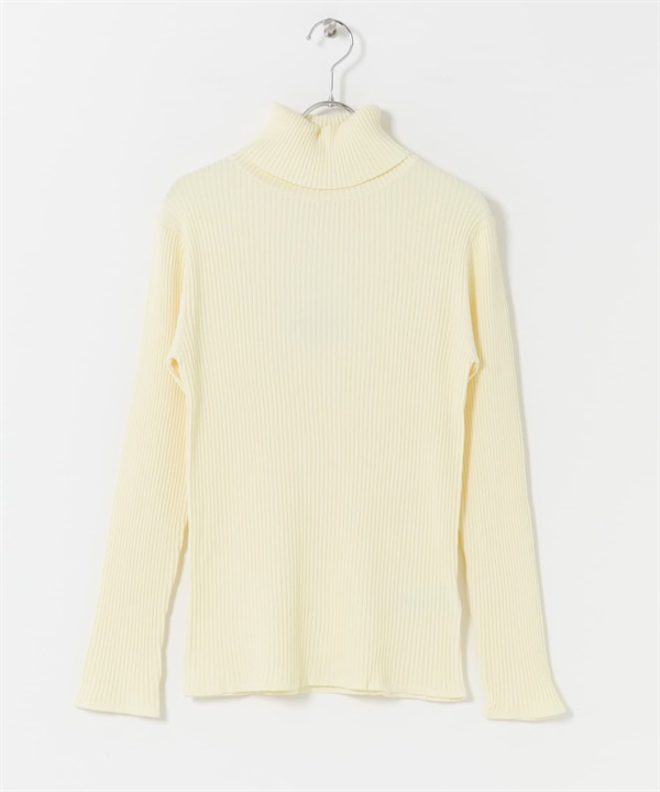 高領羅紋針織衫(米白色-FREE-OFF WHITE)