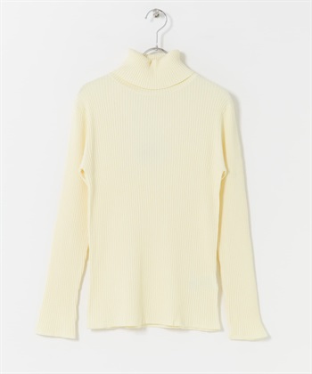 高領羅紋針織衫(米白色-FREE-OFF WHITE)