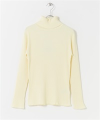 高領羅紋針織衫(米白色-FREE-OFF WHITE)