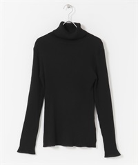 高領羅紋針織衫(黑色-FREE-BLACK)