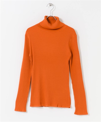 高領羅紋針織衫(橘色-FREE-ORANGE)