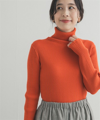 高領羅紋針織衫