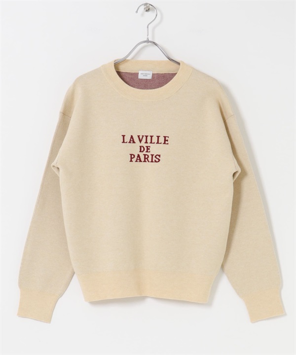 LOGO設計柔軟針織衫(淺膚色-FREE-L.BEIGE)