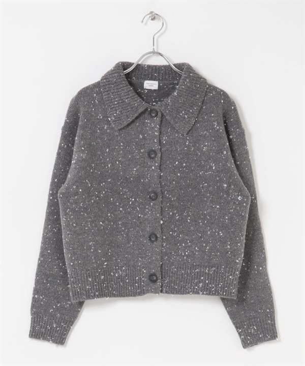 粒棉紗開襟衫(灰色-FREE-GRAY)