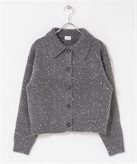 粒棉紗開襟衫(灰色-FREE-GRAY)