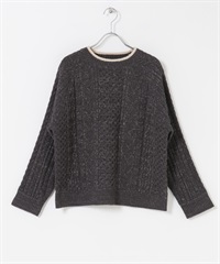 連肩袖雪尼爾紗針織衫(炭灰色-FREE-CHARCOAL GRAY)