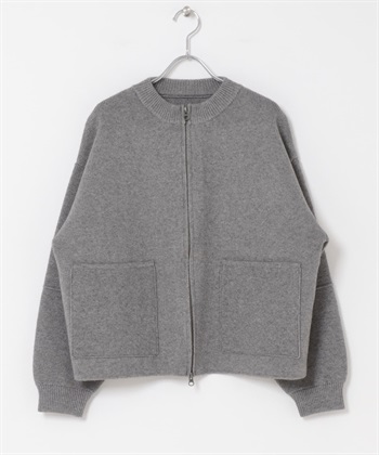 針織拉鍊夾克(灰色-M-其他灰色)